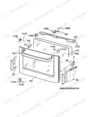 Взрыв-схема плиты (духовки) Husqvarna Electrolux QSI6273X 230V - Схема узла H10 Main Oven Door (large)